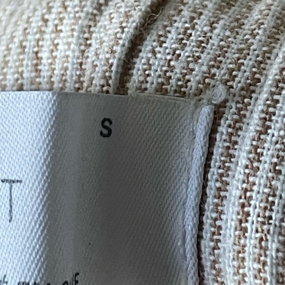 Oak + Fort Tan Pinstriped Drawstring Elastic Waist Wide Leg Pants 35881 - Picture 11 of 14